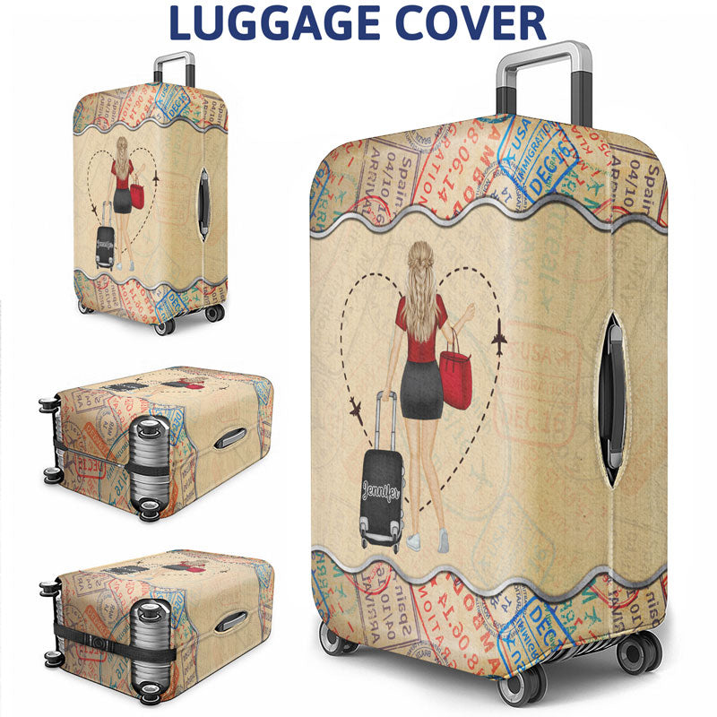 A Girl Who Loves Traveling - Gift For Travel Lovers - Personalized Custom Luggage Cover