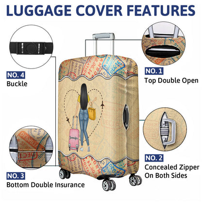 A Girl Who Loves Traveling - Gift For Travel Lovers - Personalized Custom Luggage Cover