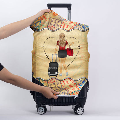 A Girl Who Loves Traveling - Gift For Travel Lovers - Personalized Custom Luggage Cover