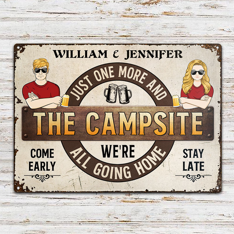 Patio Just One More And We're All Going Home - Backyard Sign - Personalized Custom Classic Metal Signs