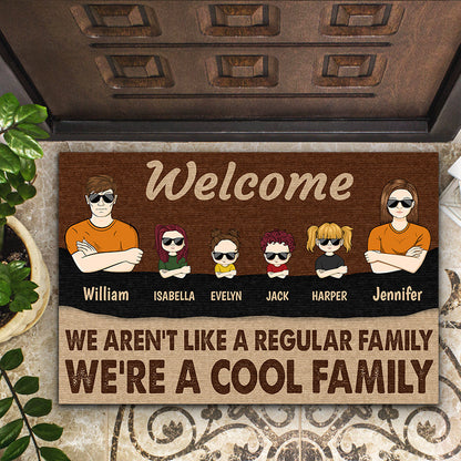 We're A Cool Family - Gift For Couple - Personalized Custom Doormat