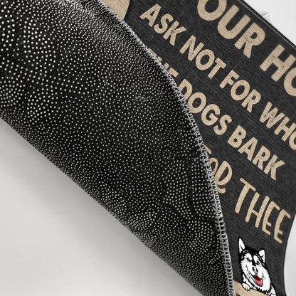 Dog Couple Ask Not For Whom The Dogs Bark - Gift For Dog Lovers - Personalized Custom Doormat