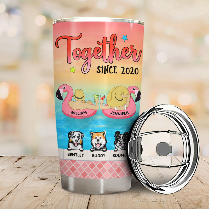 Couple You And Me & The Dogs Together Since - Gift For Couples - Personalized Custom Tumbler