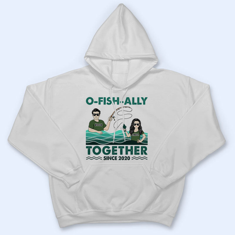 Fishing Couple O-fish-ally Together Since - Gift For Couple - Personalized Custom T Shirt