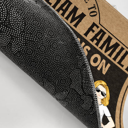 Family Couple Runs On Love Laughter And A Whole Lot Of Dog Hair - Gift For Dog Lover - Personalized Custom Doormat