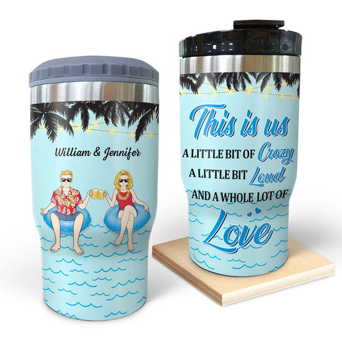 A Little Bit Of Crazy And A Whole Lot Of Love - Gift For Couple - Personalized Custom Triple 3 In 1 Can Cooler