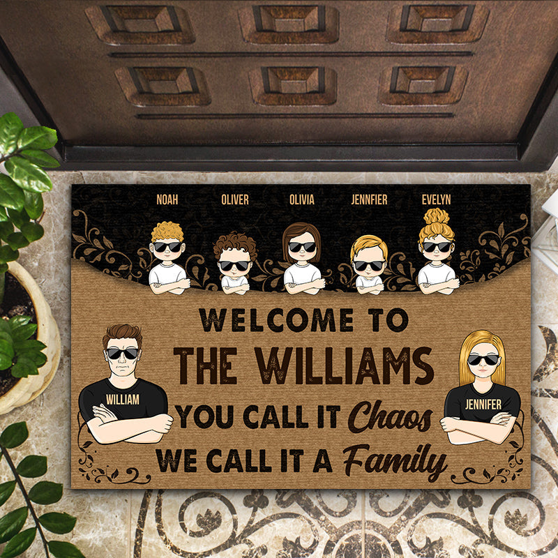 You Call It Chaos We Call It A Family - Gift For Couple - Personalized Custom Doormat
