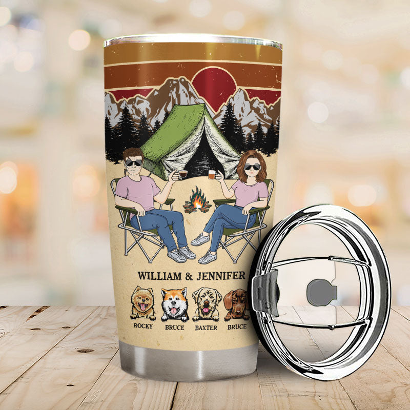 Camping Couple You & Me And The Dogs - Gift For Dog Lovers - Personalized Custom Tumbler