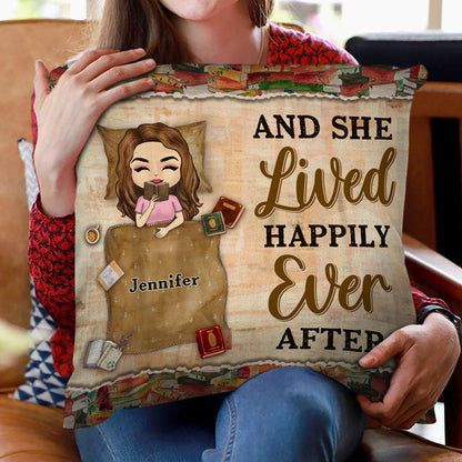 Chibi Girl I Love To Read Past My Bedtime - Gift For Reading Lovers - Personalized Custom Pillow