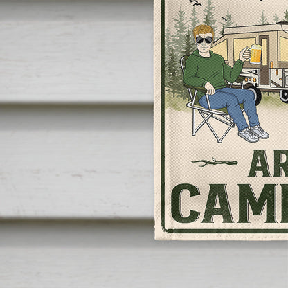 Warning Couple Are Camping - Gift For Couple - Personalized Custom Flag