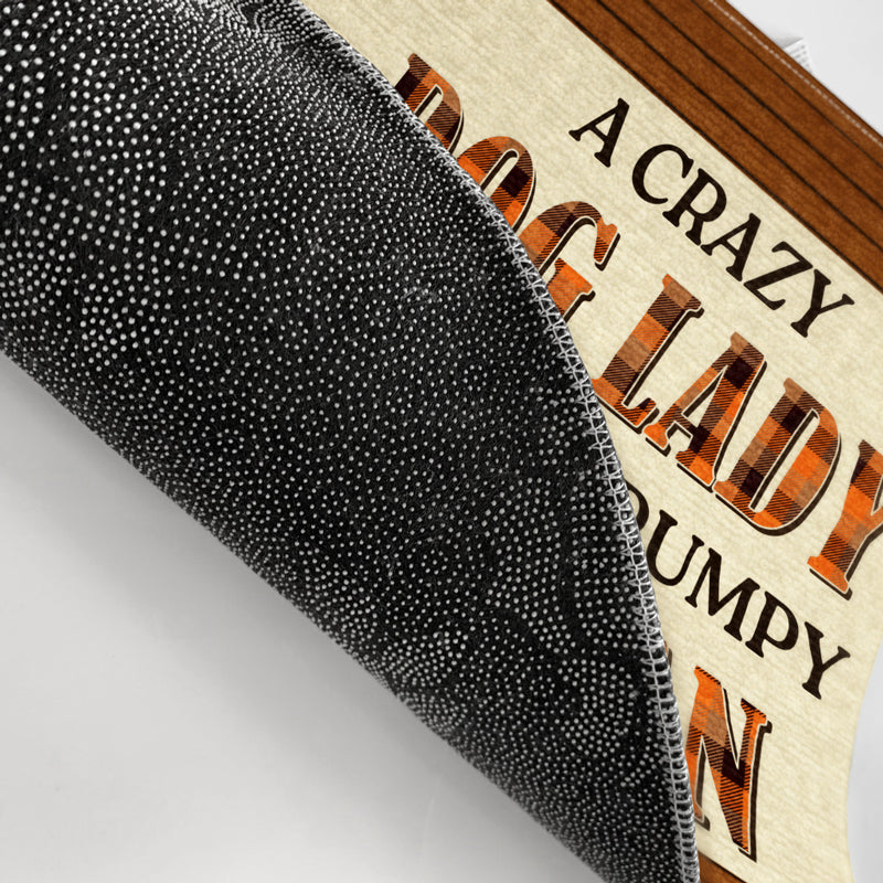 Chibi Couple Crazy Dog Lady And Her Grumpy Old Man - Gift For Dog Lovers - Personalized Custom Doormat