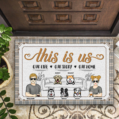 Couple This Is Us Husband Wife - Gift For Dog Lovers - Personalized Custom Doormat