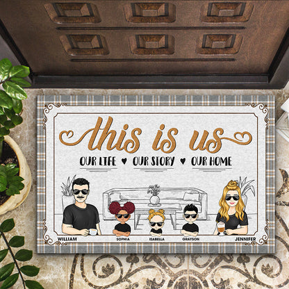 Family This Is Us Our Life Our Story Our Home - Couple Gift - Personalized Custom Doormat