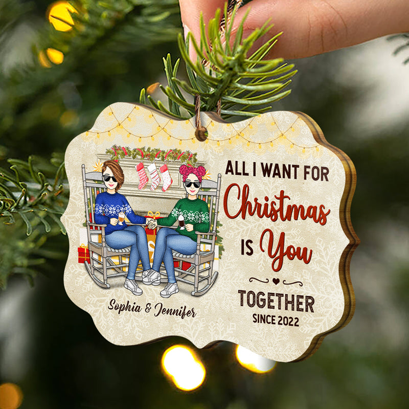 Christmas Is You Together Since - Gift For Couple - Personalized Wooden Ornament