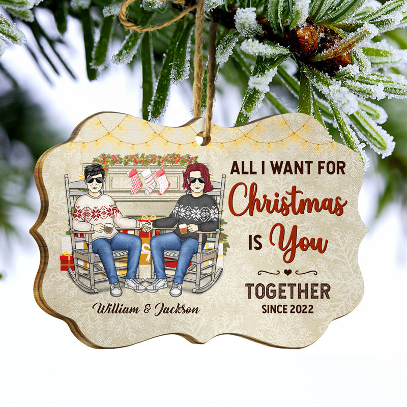 Christmas Is You Together Since - Gift For Couple - Personalized Wooden Ornament