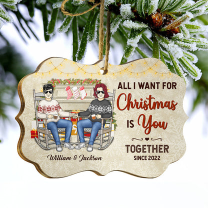 Christmas Is You Together Since - Gift For Couple - Personalized Wooden Ornament