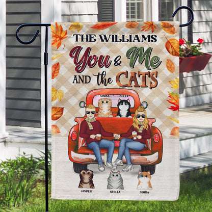 Couple You & Me And The Cats - Gift For Cat Lovers - Personalized Custom Flag