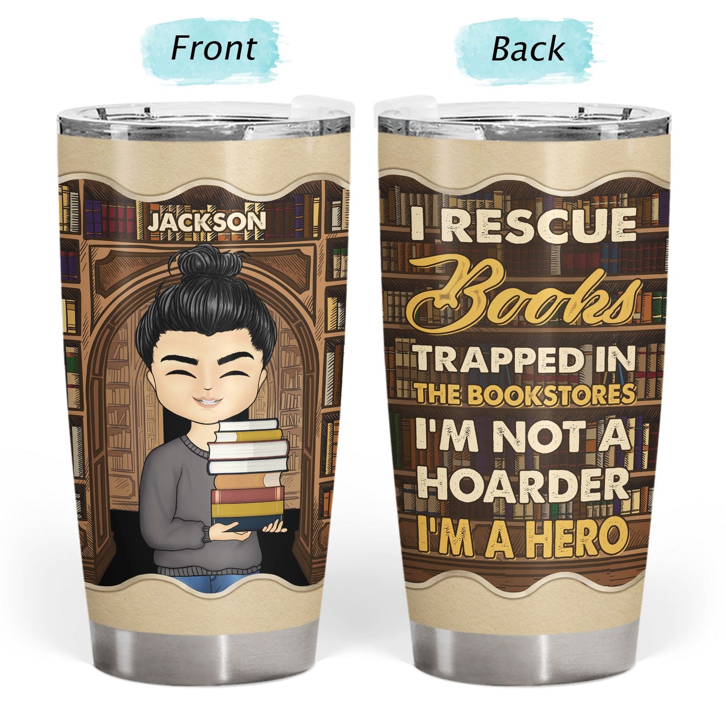 Reading Not A Hoarder - Personalized Custom Tumbler