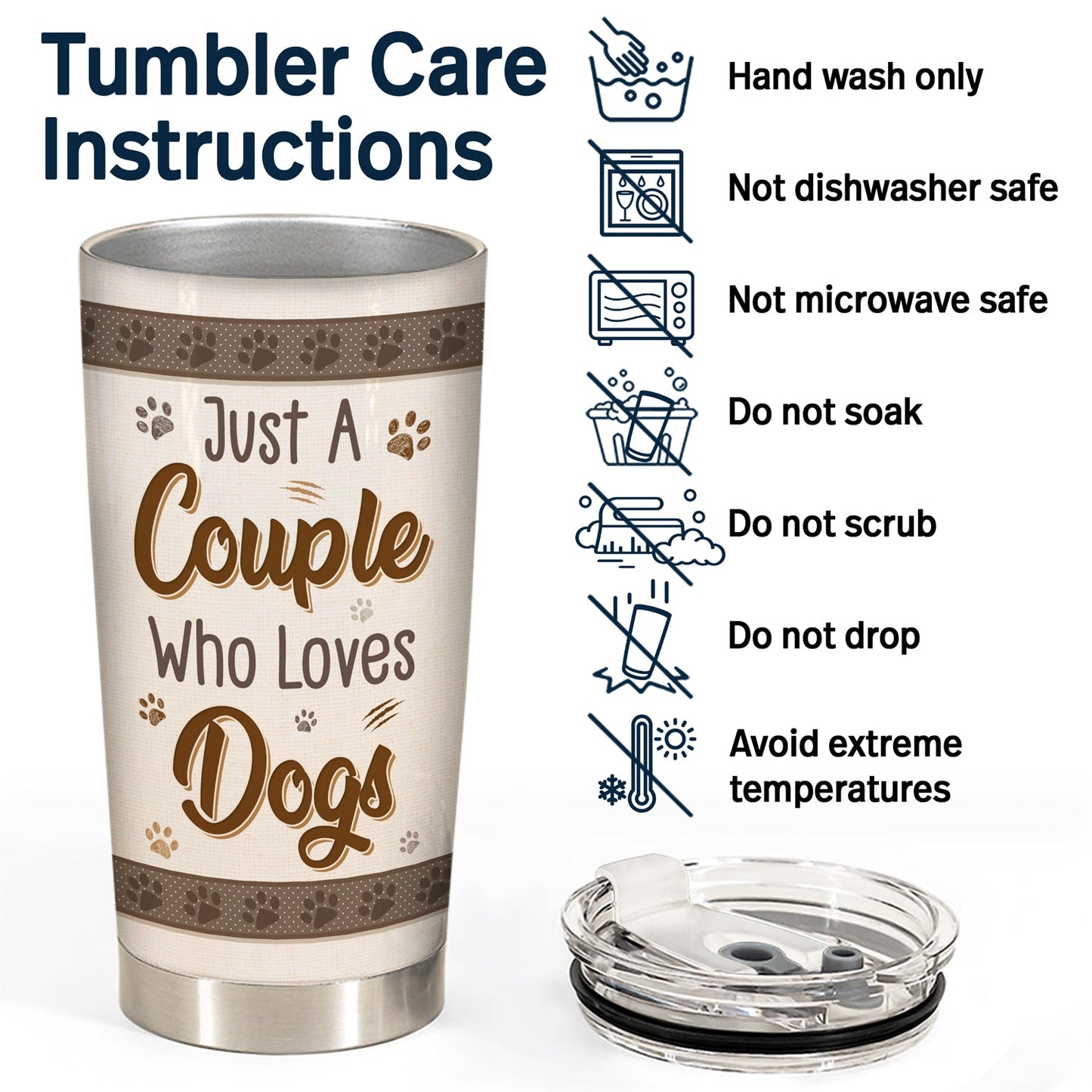 Just A Couple Who Loves Dogs Cats - Gift For Pet Lovers - Personalized Custom Tumbler