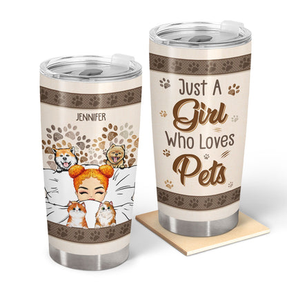 Just A Couple Who Loves Dogs Cats - Gift For Pet Lovers - Personalized Custom Tumbler