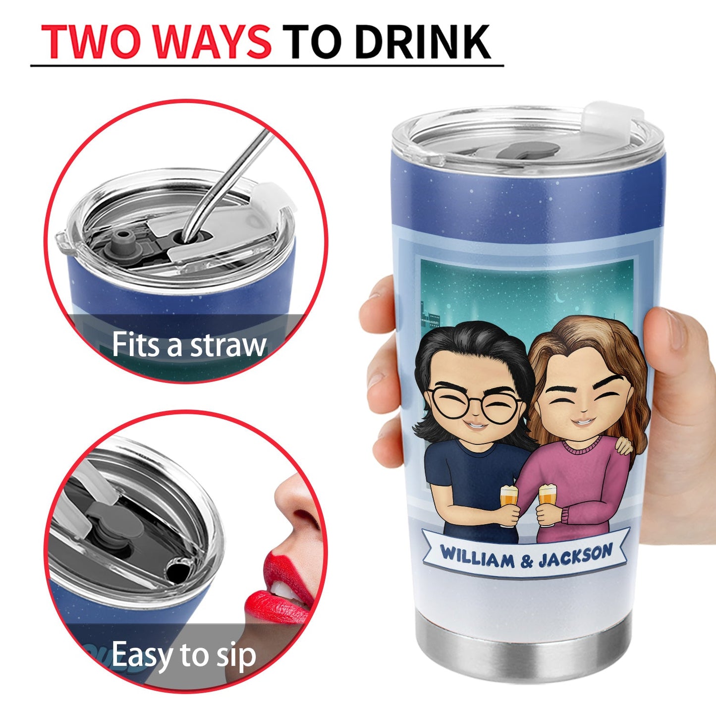 Chibi I Could Have Annoyed You Longer - Gift For Couples - Personalized Custom Tumbler