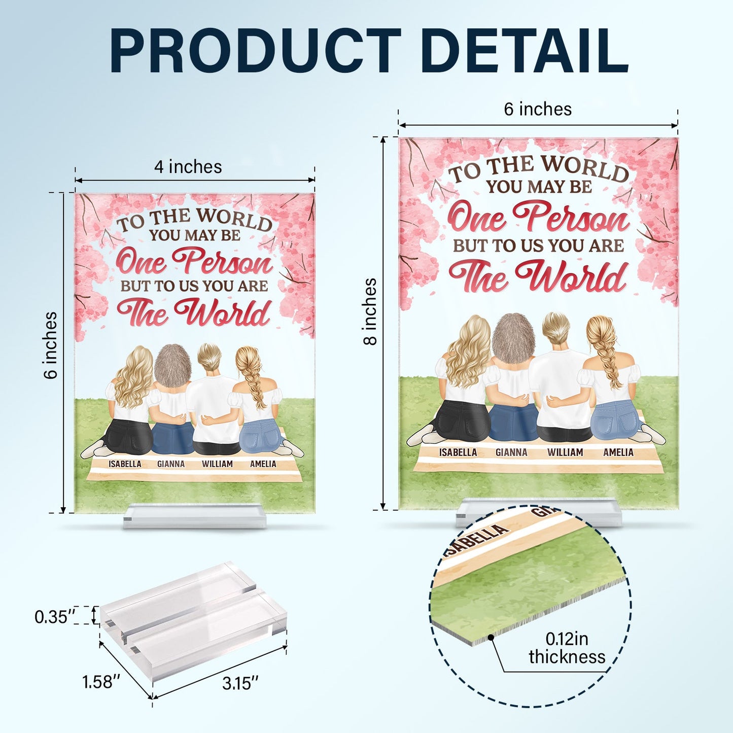 This Is Us A Whole Lot Of Love - Gift For Mother - Personalized Custom Vertical Rectangle Acrylic Plaque