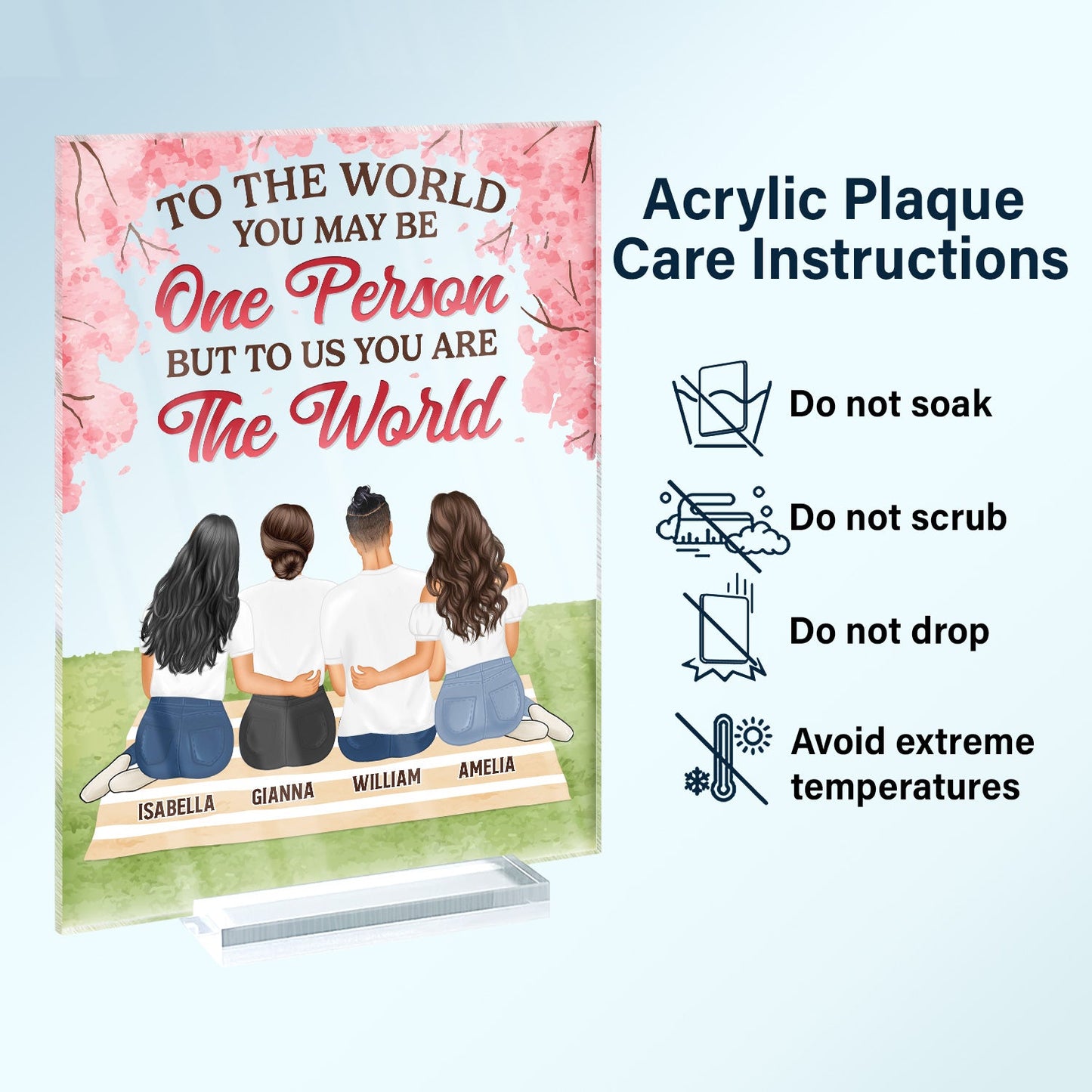 This Is Us A Whole Lot Of Love - Gift For Mother - Personalized Custom Vertical Rectangle Acrylic Plaque