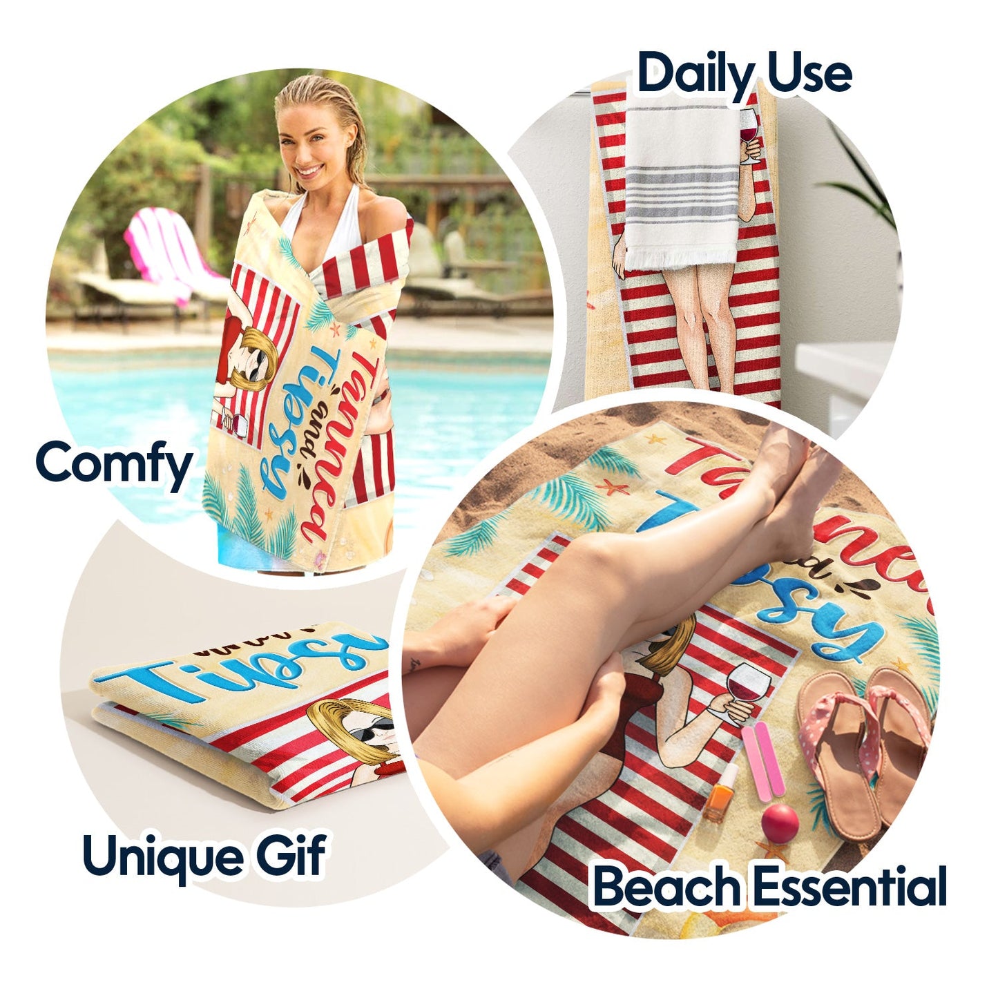 Summer Salty Lil' Beach - Gift For Beach Lovers - Personalized Custom Beach Towel