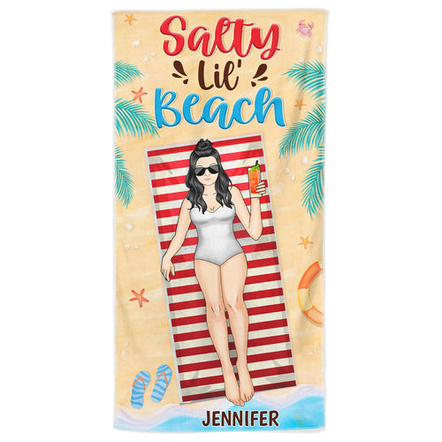 Summer Salty Lil' Beach - Gift For Beach Lovers - Personalized Custom Beach Towel