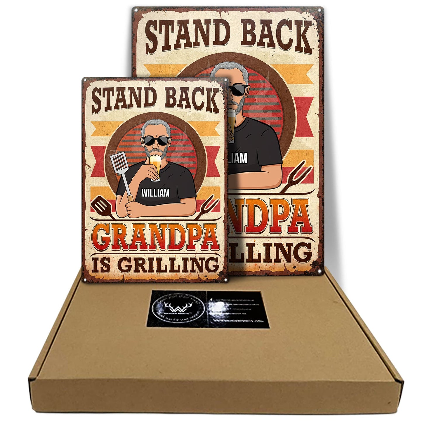 Stand Back Dad Grandpa Is Grilling - Gift For Father - Personalized Custom Classic Metal Signs