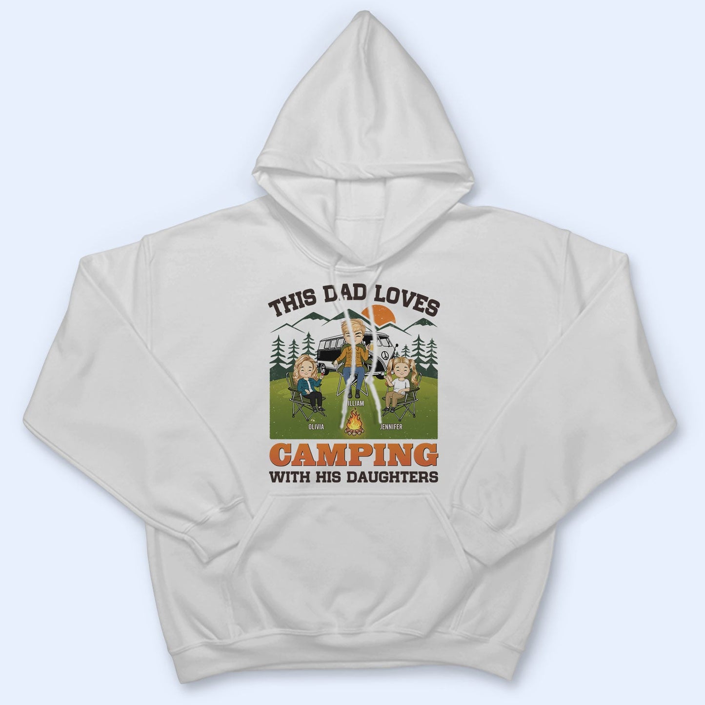 This Dad Loves Camping With His Daughters - Gift For Father - Personalized Custom T Shirt