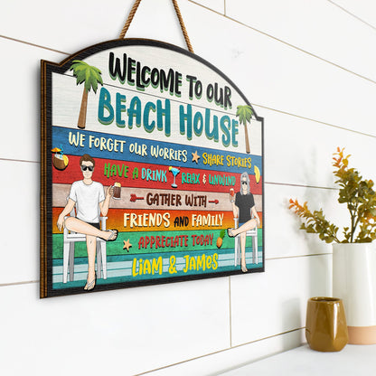 Have A Drink Relax And Unwind - Gift For Couples - Personalized Custom Shaped Wood Sign