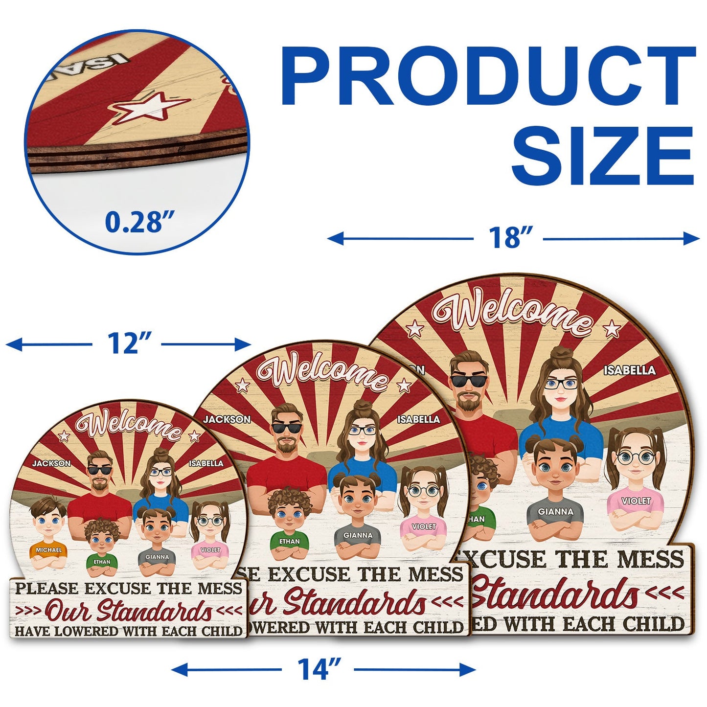 Welcome Please Excuse The Mess - Anniversary, Home Decor Gift For Couple, Husband, Wife - Personalized Custom Shaped Wood Sign