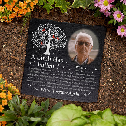 Custom Photo A Limb Has Fallen - Memorial Gift - Personalized Rectangle Memorial Garden Stone