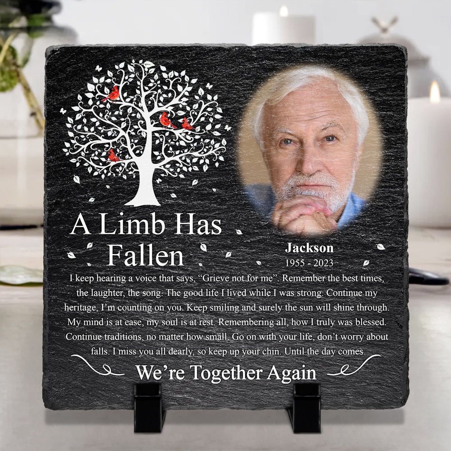 Custom Photo A Limb Has Fallen - Memorial Gift - Personalized Rectangle Memorial Garden Stone