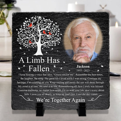 Custom Photo A Limb Has Fallen - Memorial Gift - Personalized Rectangle Memorial Garden Stone