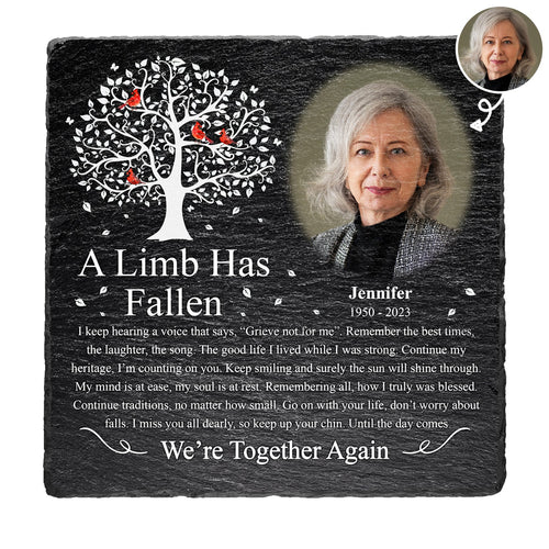 Custom Photo A Limb Has Fallen - Memorial Gift - Personalized Rectangle Memorial Garden Stone