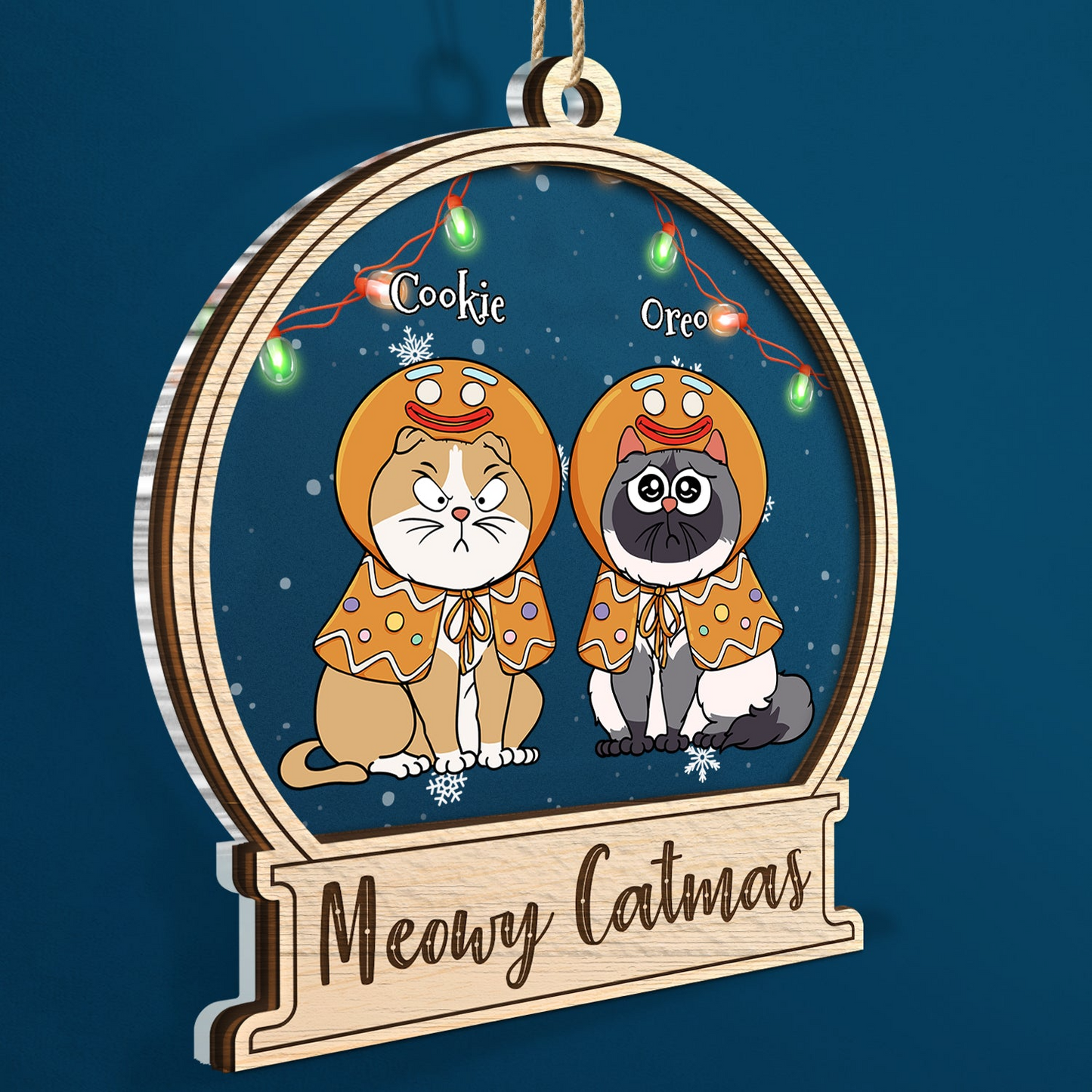 Meowy Catmas - Christmas Gift For Cat Lovers - Personalized 2-Layered Ornament