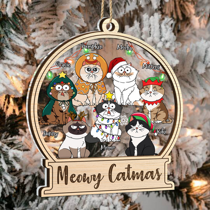 Meowy Catmas - Christmas Gift For Cat Lovers - Personalized Ornament