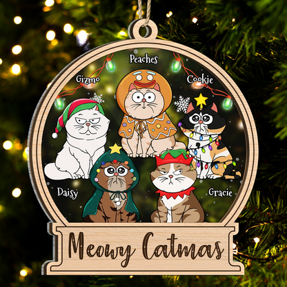 Meowy Catmas - Christmas Gift For Cat Lovers - Personalized Ornament