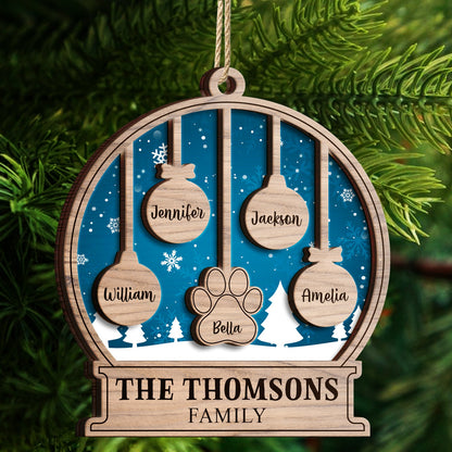 Our Family Kids Pet - Gift For Family, Parent - Personalized 2-Layered Wooden Ornament