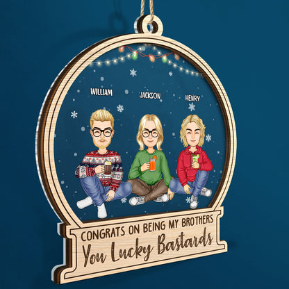 Christmas Congrats On Being My Best Friends Siblings Coworkers - Gift For Bestie, Siblings - Personalized 2-Layered Mix Ornament