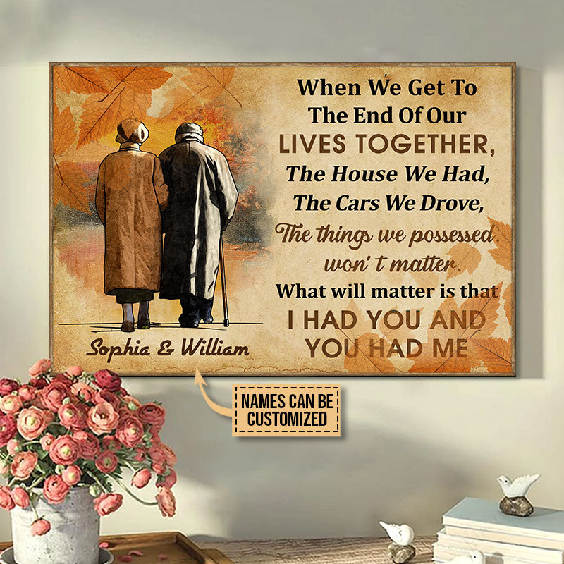 Autumn Old Couple When We Get Old Custom Poster, Fall Season, Couple Gift, Grandparents Gift, Couple Wall Art