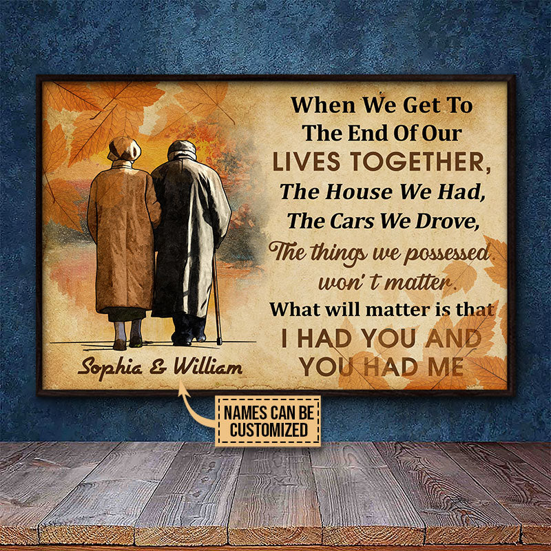 Autumn Old Couple When We Get Old Custom Poster, Fall Season, Couple Gift, Grandparents Gift, Couple Wall Art