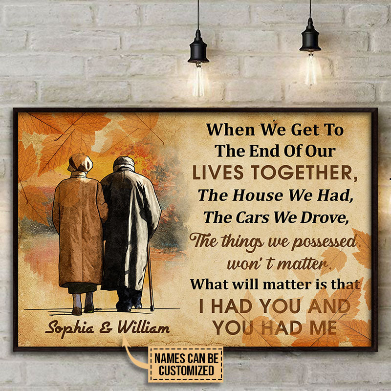 Autumn Old Couple When We Get Old Custom Poster, Fall Season, Couple Gift, Grandparents Gift, Couple Wall Art