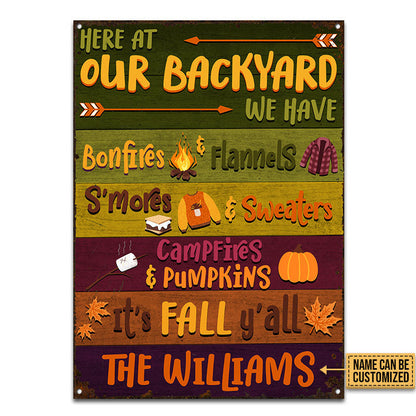 Autumn Campfires & Pumpkins Custom Classic Metal Signs, Fall Gift, Fall Decor, Outdoor Decorating Ideas