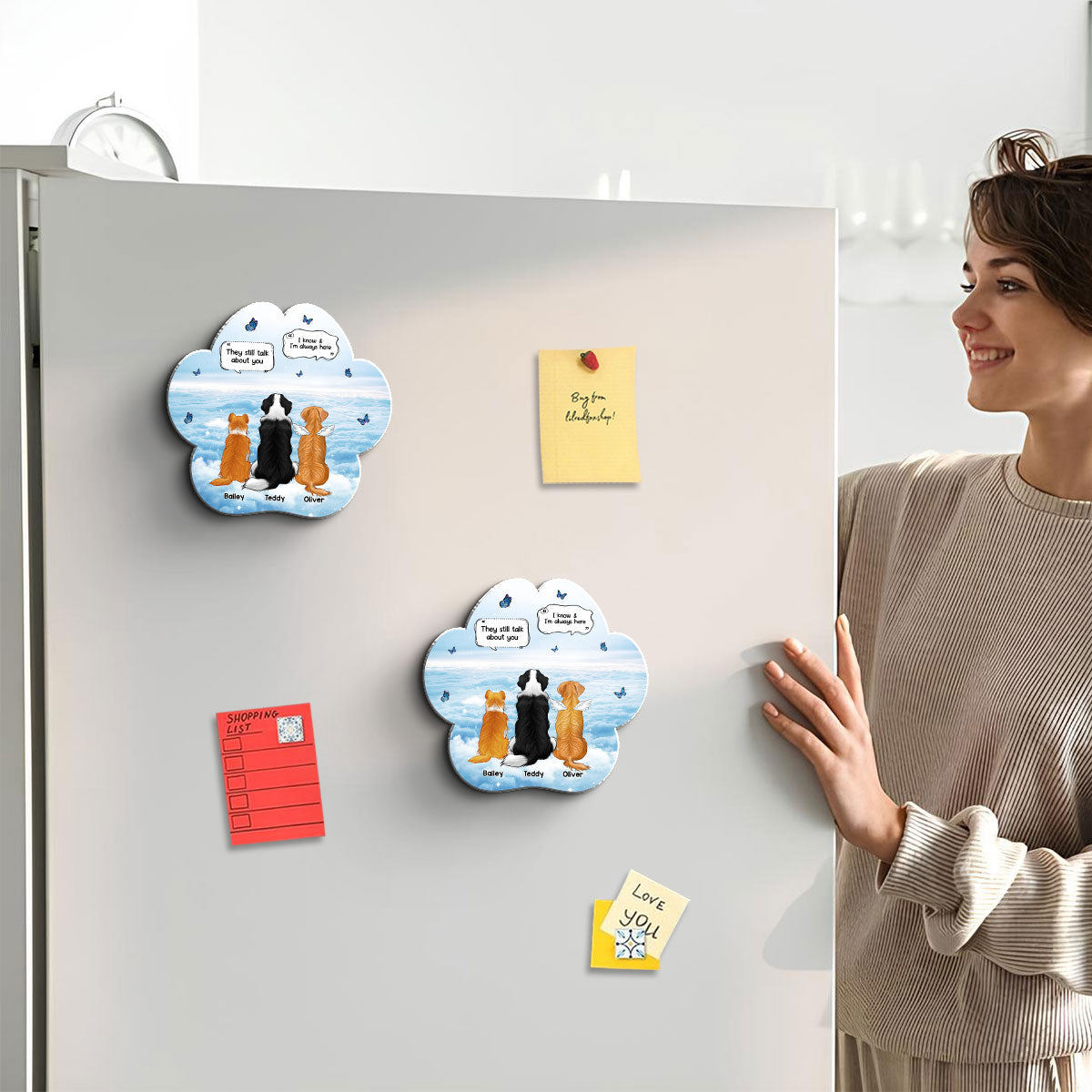 Pet Memorial I Miss You Back View Personalized Acrylic Fridge Magnet, Memorial Gift, Remembrance Gift For Dog Lover