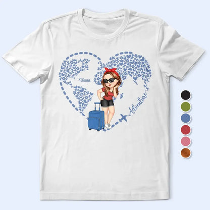 Adventure Awaits Floral World - Personalized T Shirt Shirts & Tops The Next Custom Gift