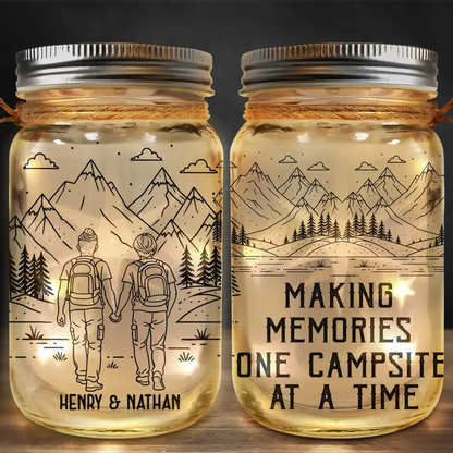 Adventure Partners For Life - Personalized Mason Jar Light