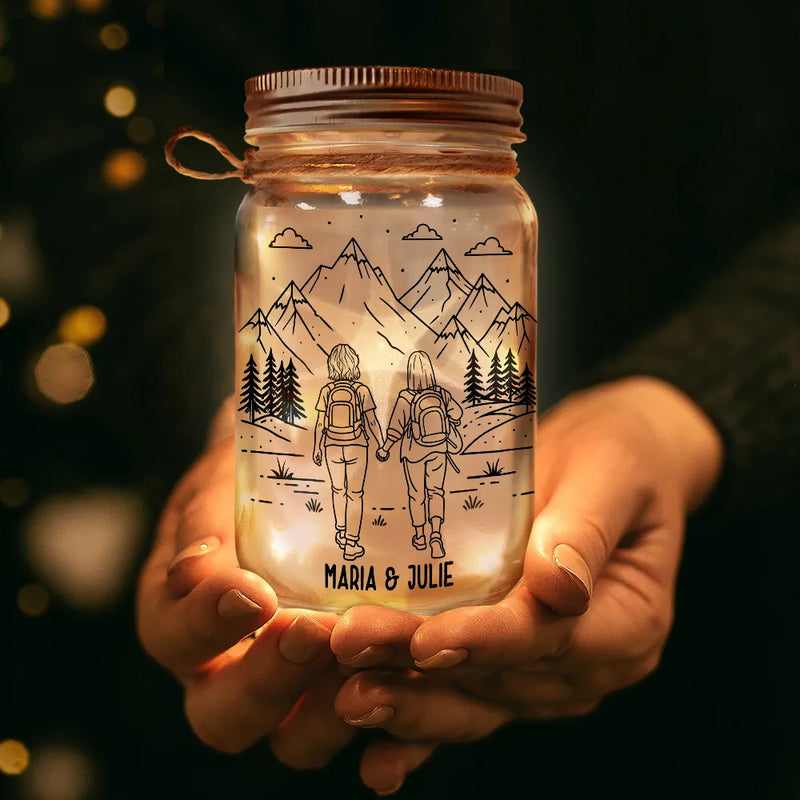 Adventure Partners For Life - Personalized Mason Jar Light